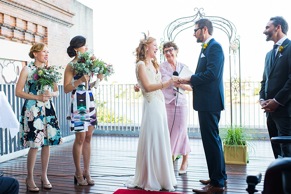 A wedding ceremony at the Brisbane Powerhouse wedding venue