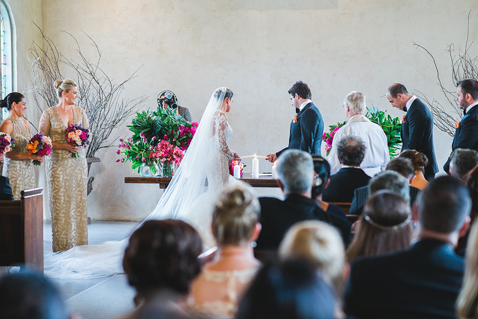 Lighting the candles at Stones of the Yarra Valley Wedding