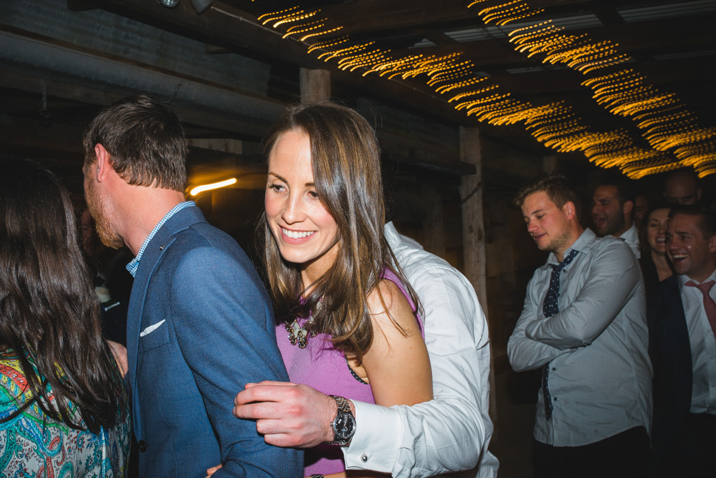 dancing in a barn at a wedding