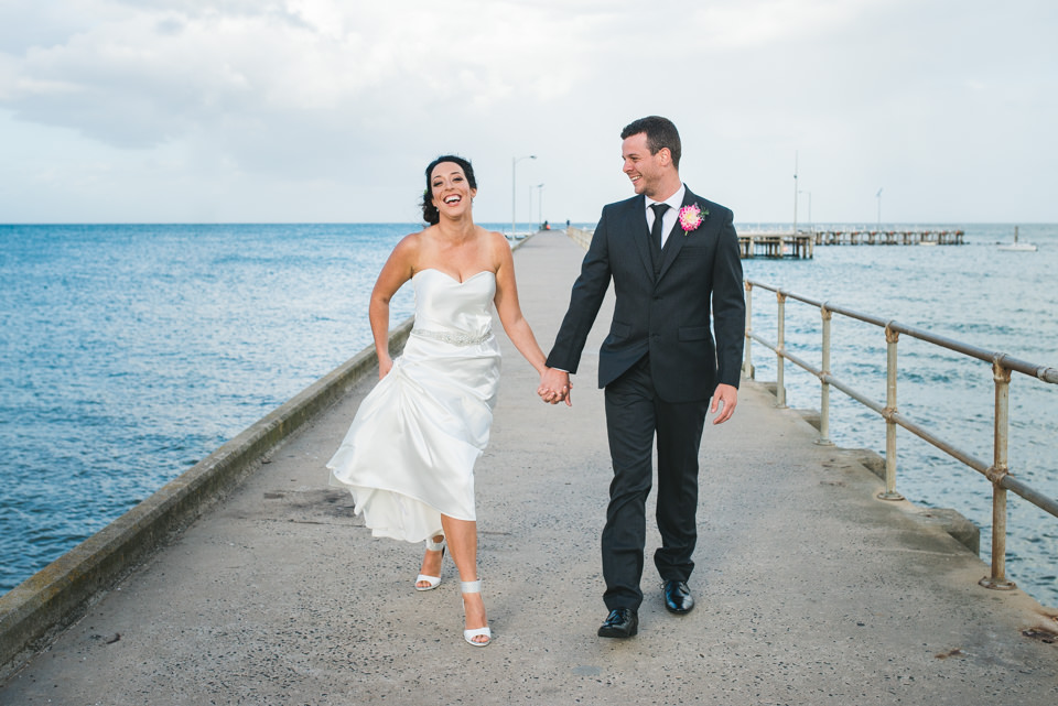 Wedding photography of Milli and Paul at St Leonard's Pier