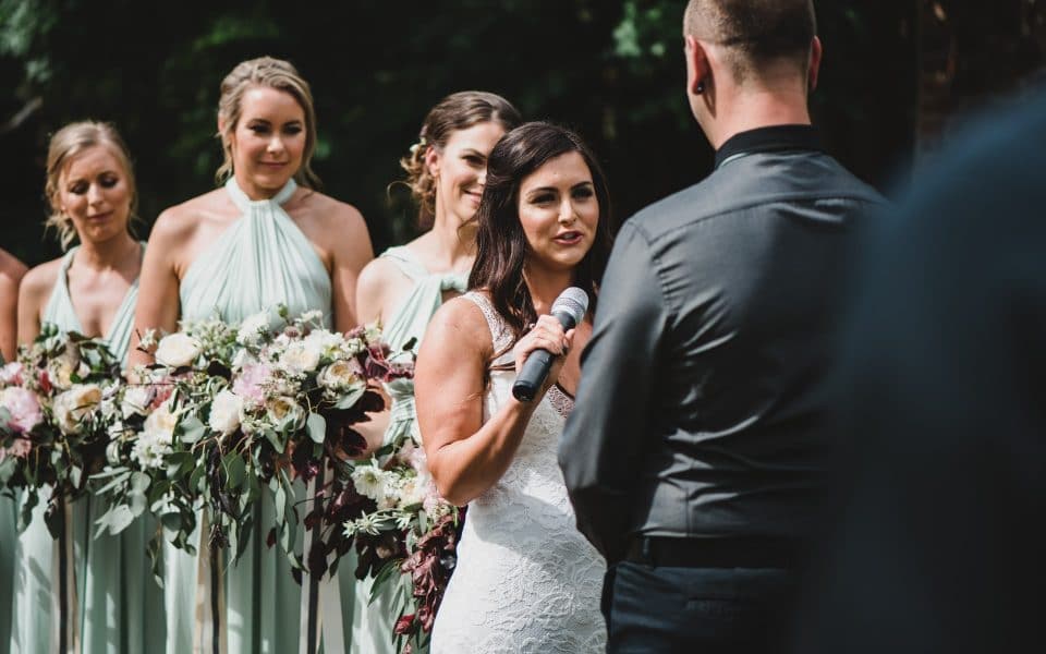 Cara giving her vows 