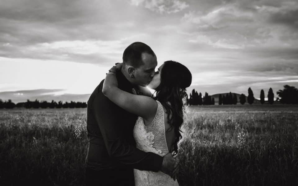 Quirindi Stables wedding photography by Lionheart. Bride & Groom at Sunset.