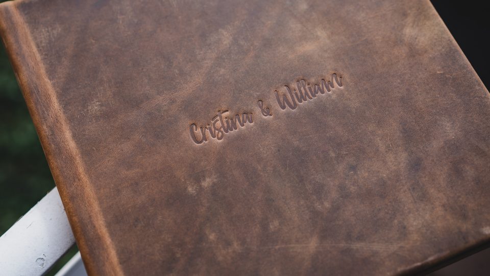 Full grain American Honey leather album from Vision Art, made by Lionheart
